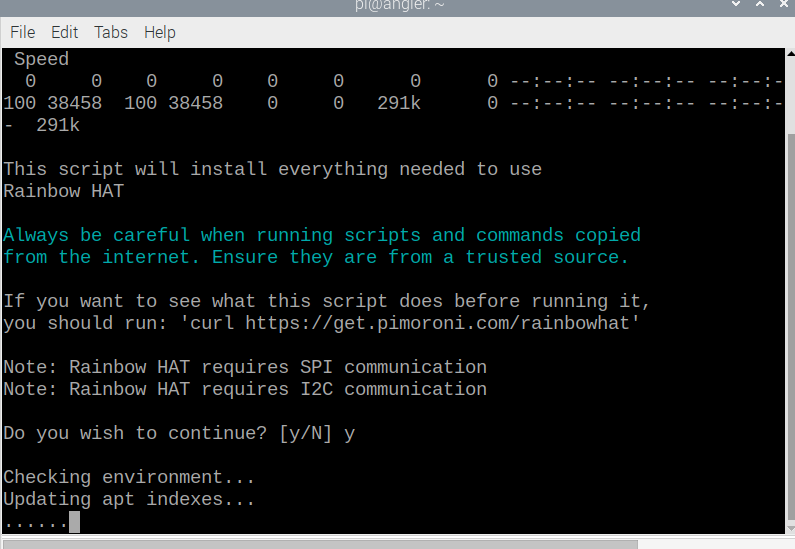 Rainbow HAT 1 - Installing