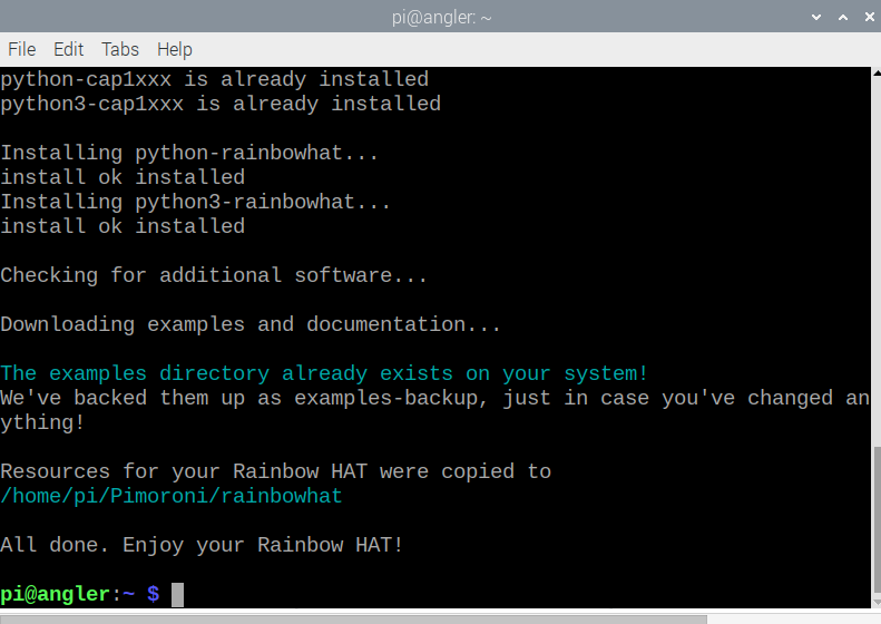 Rainbow HAT 1 - Installing