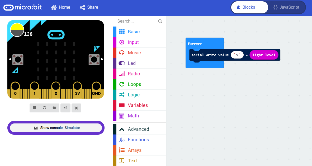 Datalogging from the microbit the basics